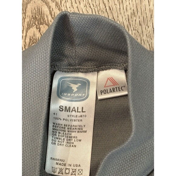 INSPORT POLARTEC Long Sleeve Shirt Grey Men’s Small Made In the USA Hiking - Picture 4 of 7